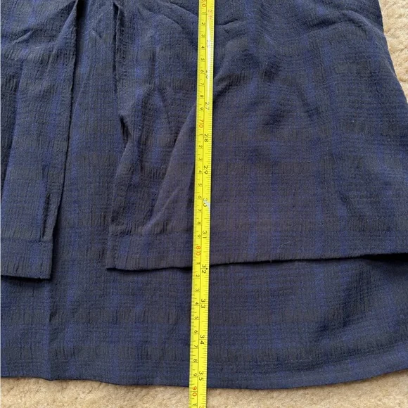 Vintage Navy and Black Plaid Button-Down Dress - Picture 8 of 8